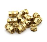 Écrous d'insertion moletés en laiton moulés par injection de cuivre, 50/100 pièces, M1 M1.2 M1.4 M2 M2.5 M3 M4 M5 M6 M8, for installation encastrée(Length 4.5mm,M1.2(od 2mm)-100pcs)