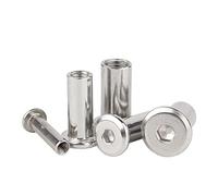 Écrous d'insertion, vis à tête creuse M3 M4 M5 M6 M8 en acier inoxydable 304, grand écrou à tête creuse hexagonale plate, connecteur de rivet, manchon de joint,(M4 x16mm)