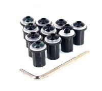 Écrous en Aluminium Kit Vis Pare-Brise Moto pour Yamaha YZF-R1 YZFR3 YZF-R6 YZFR15, Écrous De Fixation De Pare-Brise Et Boulons De Carénage Fixations de Pare-Brise de Moto(Noir)