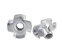 Ecrous en T 4 Griffes, Écrou en T en Acier Au Carbone Zingué, éCrous en T à Quatre Dents pour Meubles de Menuiserie (M4×50)