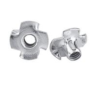 Ecrous en T 4 Griffes en Acier Zingué pour Travail du Bois Meubles(M6 x 50pcs)