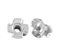 Écrous en T à quatre branches, Écrous en T captifs à quatre dents, té 4, écrou griffes, insertion aveugles(Silvery 20pcs,M6)