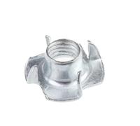 Écrous en T à quatre branches, Les griffes quatre de d'acier au carbone plaquées par zinc frappent dans l'écrou captif en bois d'insertion d'écrou(M3 50PCS)