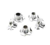 Écrous en T à quatre branches, Les griffes quatre de d'acier au carbone plaquées par zinc frappent dans l'écrou captif en bois d'insertion d'écrou(M8 10PCS)