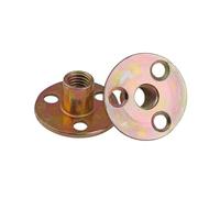 Écrous en T en acier, 2 écrous à plaque en fer galvanisé à trois trous for meubles et contreplaqué, avec système de verrouillage, M6, M8 et M10