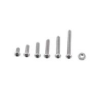 Écrous et boulons, vis à tête hexagonale 250pcs M2 Boulon avec assortiment d'écrous hexagonaux A2 Acier inoxydable pour appareils ménagers et de bureau, machines(B Button head)