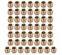 Écrous Fileté Insert SOURCING MAP 50Pcs Hex M6 filetage interne 10mm longueur en alliage de zinc Pour Meuble Bois