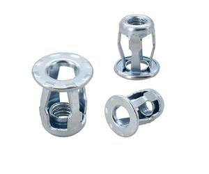 Écrous for fente en forme de pétale, écrous for filetage plat, pince de panneau, verrouillage, fixation, rivet d'expansion, kit d'écrous for riveter M3-M12(Petal Silver,M6 (10Pcs))