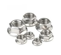 Écrous hexagonaux à bride, 1 à 50 pièces, M3, M4, M5, M6, M8, M10, M12, M16, M20, en acier inoxydable 304, à verrouillage automatique, dentelés(M20 X 1pcs)