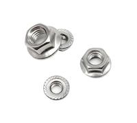 Écrous hexagonaux à bride dentelée 304 A2-70 en acier inoxydable, main gauche M4-M12