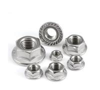 Écrous hexagonaux à bride dentelée, 304 Stainless Steel M3-M12 Serrated Spinlock Flange Hex Lock Nuts DIN6923 1-20pcs(2Pcs,M4)