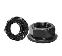 Écrous hexagonaux à bride dentelée, Écrous de blocage hexagonaux à embase dentelée métriques en acier inoxydable et carbone multicolores M3-M16, lot 2 110 pièces(Black Plated,M3 110pcs)