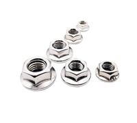Écrous hexagonaux à bride dentelée, M3-M12 Stainless Steel Hex Head Serrated Spinlock Flange Lock Nuts 2/5/10/25pcs(M12 2pcs)