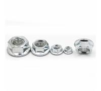Écrous hexagonaux à bride dentelée, Self-locking Flange Hex Nuts Multicolor M3-M12(White Zinc Steel,M10 5pcs)