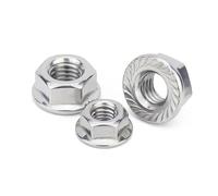 Écrous hexagonaux à bride dentelée, Stainless Steel Hex Head Serrated Flange Lock Nut DIN6923 M3 M12 Pack(M12-(2PCS))