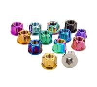 Écrous hexagonaux à bride M5-M20 for moto et vélo, fixation en titane, écrou d'essieu arrière(H Gold,M6 P1.0)