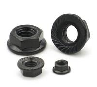 Écrous hexagonaux à verrouillage rotatif en acier au carbone noir, 2/5/10/20 pièces, M3, M4, M5, M6, M8, M10, M12(M4 (20pcs))
