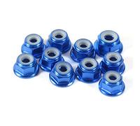 Écrous Hexagonaux Auto-bloquants, 10 Pcs Écrou CNC en Aluminium à Brides en Nylon Écrou de Verrouillage Auto-Verrouillage des Écrous Métalliques (M4 Bleu)