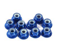 Écrous Hexagonaux Auto-bloquants, 10 Pcs Écrou CNC en Aluminium à Brides en Nylon Écrou de Verrouillage Auto-Verrouillage des Écrous Métalliques (M3 Bleu)