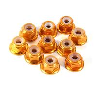 Écrous Hexagonaux Auto-bloquants, 10 Pcs Écrou CNC en Aluminium à Brides en Nylon Écrou de Verrouillage Auto-Verrouillage des Écrous Métalliques (M3 Or)