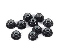 Écrous Hexagonaux Auto-bloquants, 10 Pcs Écrou CNC en Aluminium à Brides en Nylon Écrou de Verrouillage Auto-Verrouillage des Écrous Métalliques (M2 Noir)
