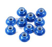 Écrous Hexagonaux Autobloquants, 10 PCS M2 Auto-Verrouillage des Écrous Métalliques CNC en Aluminium à Brides en Nylon Écrou de Verrouillage Bleu