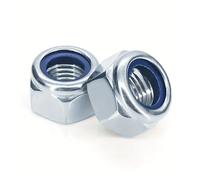 Écrous hexagonaux Écrou de blocage en Nylon en acier inoxydable 304, Insert Hexagonal auto-pressant argenté(M10-20pcs)