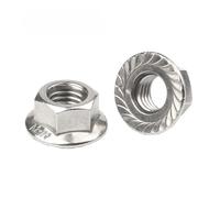 Écrous hexagonaux, Écrous à embase hexagonale en acier inoxydable 304, verrouillage automatique, crantés, M3-M20(M3)