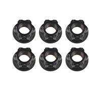Écrous hexagonaux, Écrous hexagonaux à embase en titane M6 for accessoires de freins moto et vélo(Black)