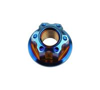 Écrous hexagonaux, Écrous hexagonaux à embase en titane M6, M8, M10, M12, M14 et M16 : vis boulons for accessoires de moto vélo(Blue,M14)