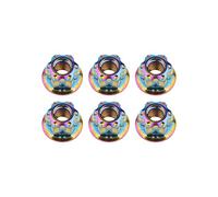 Écrous hexagonaux, Écrous hexagonaux à embase en titane M6 M8 M10 M12 M14 M16 for accessoires de freins moto et vélo(Rainbow,M6 1.0mm)