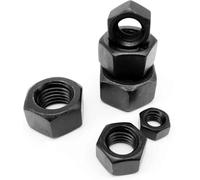 Écrous hexagonaux, écrous métalliques Écrou hexagonal en acier noir de grade 8.8, 1/10/20/50 pièces, M1.4 M1.6 M2 M2.5 M3 M3.5 M4 M5 M6 M8 M10 M12 M16 M18 M22 M24(M2.5 25pcs)