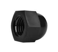 Écrous hexagonaux en plastique blanc/noir avec capuchon décoratif en nylon, forme demi-cercle, M3 M4 M5 M6-M20, tête hexagonale aveugle.(Black,M12 (10pcs))