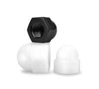 Écrous hexagonaux en plastique blanc/noir, capuchon en nylon, demi-cercle, M3, M4, M5, M6-M20, dôme hexagonal borgne(White,M5 (100pcs))
