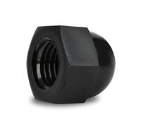 Écrous hexagonaux en plastique blanc/noir, capuchon en nylon, demi-cercle, M3, M4, M5, M6-M20, dôme hexagonal borgne(Black,M6 (50pcs))