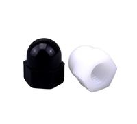 Écrous hexagonaux en plastique noir et blanc avec revêtement en nylon, lot de 10/50 pièces, M3 M4 M5 M6 M8 M10 M12(Black,M4 50pcs)