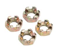 Écrous Hexagonaux Fendus M10 en Alliage D'acier zingué, écrou crénelé pour Moyeu D'essieu de Roue, Idéal pour Quad 50-100, Moto Tout-terrain, VTT, Kart, Résistance à la