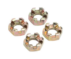 Écrous Hexagonaux Fendus M10 en Alliage D'acier zingué, écrou crénelé pour Moyeu D'essieu de Roue, Idéal pour Quad 50-100, Moto Tout-terrain, VTT, Kart, Résistance à la