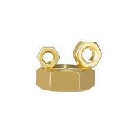 Écrous hexagonaux filetés métriques en laiton, 1 à 100 pièces, for boulons et vis M1.4 M1.6 M2 M2.5 M3 M4 M5 M6 M8 M10 M12 M14 M16 M20(M4 (50Pcs))