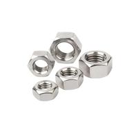 Écrous hexagonaux hexagonaux métriques DIN934 M1 M1.2 M1.4 M1.6 M2 M2.5 M2.6 M3 M3.5 M4 M5 M6 M8 304 écrou hexagonal en acier inoxydable(10Pcs,M5)