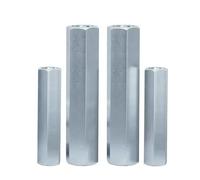 Écrous hexagonaux longs, 6 pièces, écrous hexagonaux for tiges d'accouplement, acier galvanisé, filetage long M14, longueur 40 mm-60 mm(M14x19x45mm)