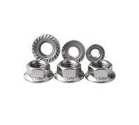 Écrous hexagonaux M3 M4 M5 M6 M8 M10 M12 M14 M16 en acier inoxydable 304, écrous à bride, 2 à 50 pièces(M12-5pcs)