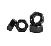 Écrous hexagonaux métriques en acier au carbone noir, M2 M2.5 M3 M3.5 M4 M5 M6 M8 M10 M12 M14 M16 M18 M20 M22 M24 M27 DIN934, 1 à 350 pièces(M18(2pcs))