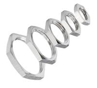 Écrous hexagonaux minces, demi-écrous de blocage, filetage femelle, écrou de blocage hexagonal, raccord de tuyau, acier inoxydable 304, écrou hexagonal mince argenté(G1 1/2 (2Pcs))