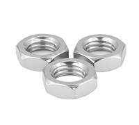 Écrous hexagonaux plats à denture fine en acier inoxydable 304, tailles M2,5, M3, M4, M5, M6, M8, M10, M12, M14, M16 et M18, disponibles en lots de 2 à 55 pièces (GB6172).(M5(35pcs))