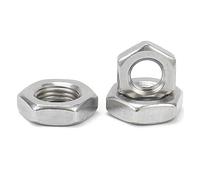 Écrous hexagonaux plats en acier inoxydable 304, lot de 2/5/10/20/50 pièces, M2, 5/3/4/5/6/8/10/12/14/16(50pcs M6)