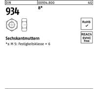 Écrous hexagonaux Reyher DIN 934 8 M 8 009348009080000 (100 pièces)