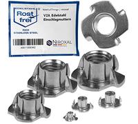 Écrous M5 en acier inoxydable V2A avec 4 pointes filetées métriques pour bois, plastique, lot de 10 pièces