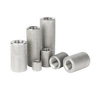 Écrous moletés cylindriques étendus en acier inoxydable 304, écrous de réglage de vissés à la main M2 M2.5 M3 M3.5 M4 M5 M6 - M16(12mm,M12xOD18-1pcs)