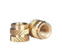 Écrous moletés, écrous en laiton fileté 100 pièces M3 * 3/4/5/6/8/10 OD 5 mm Insert thermofusible Écrou moleté Filetage Moulage thermique d'encastrement par injection double sergé(Length 6mm)